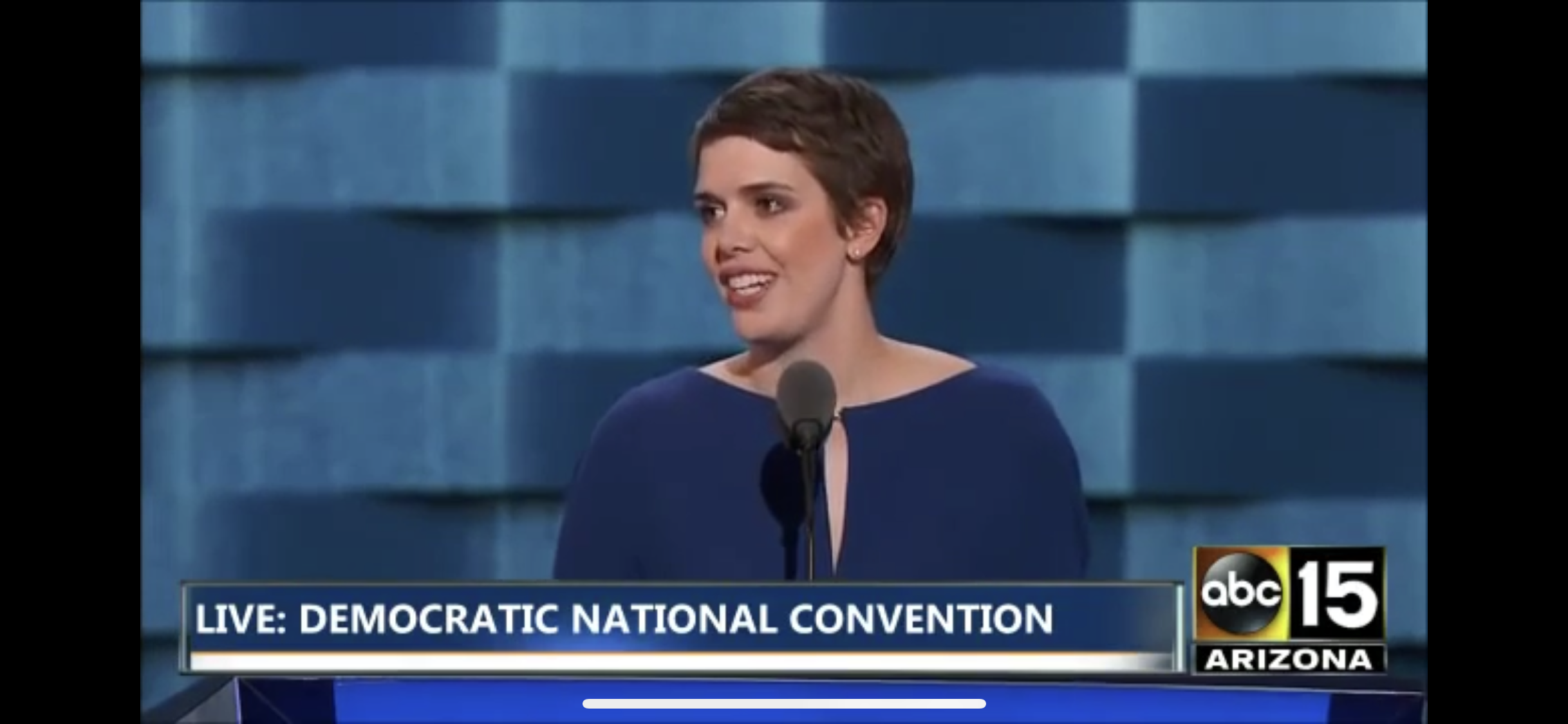 Brooks Bell speaking at the 2016 Democratic National Convention